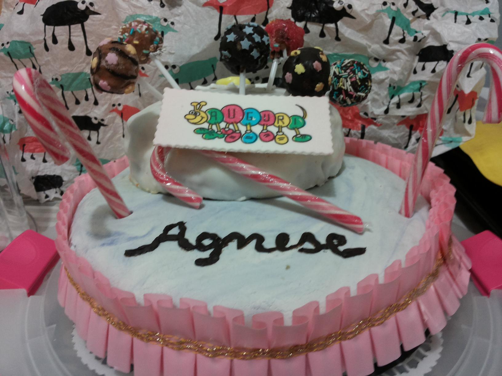 Torta di compleanno candy cane & cake pops in PdZ - Cucina Serena