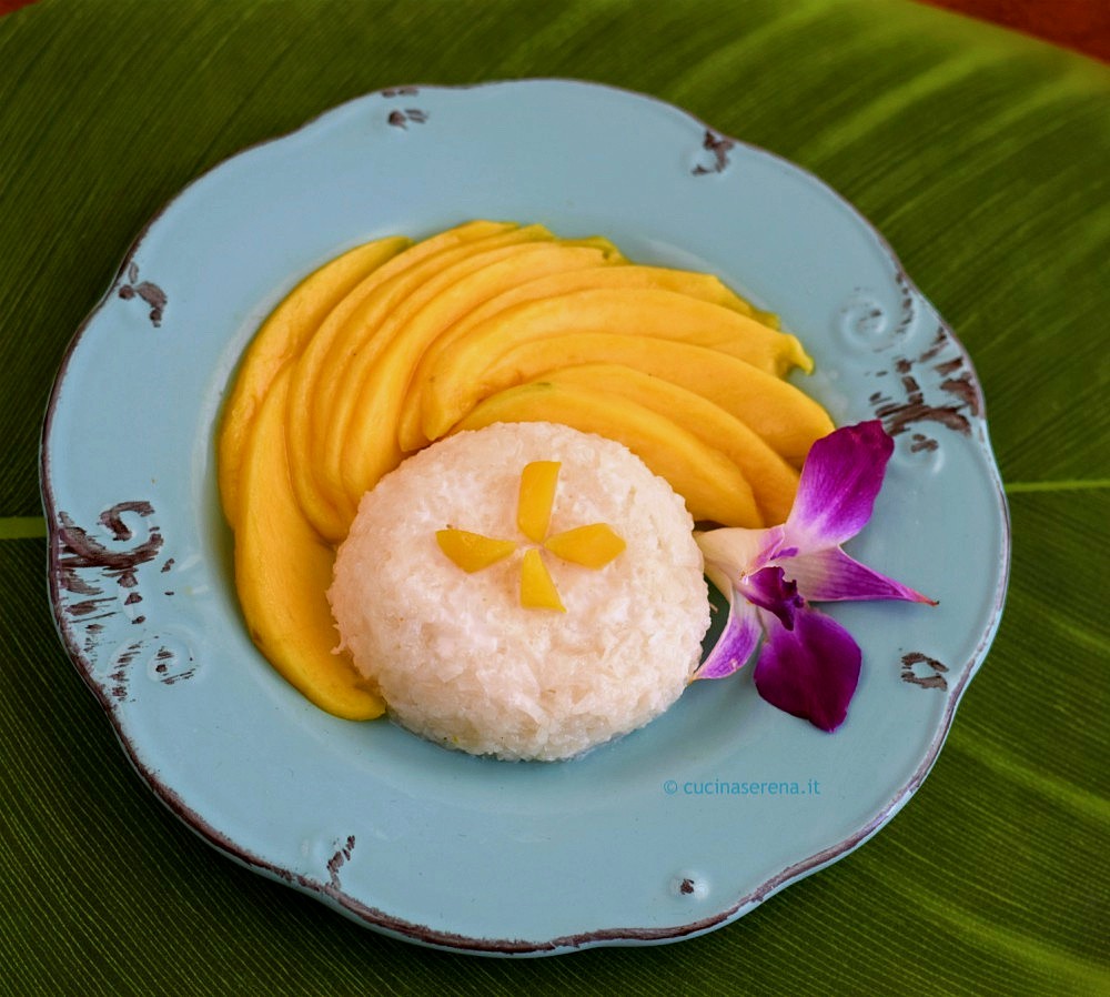 dolce al #risoglutinoso con mango e latte di cocco