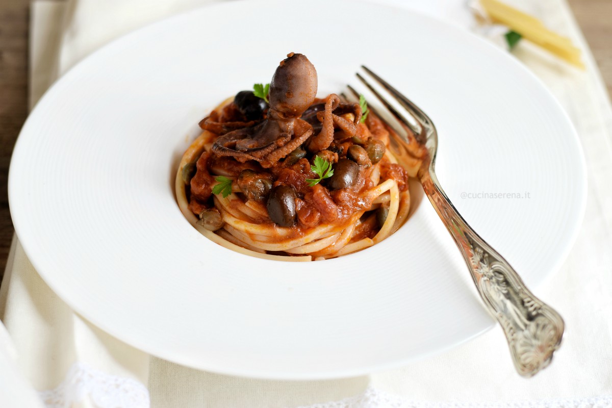 spaghetti con moscardini