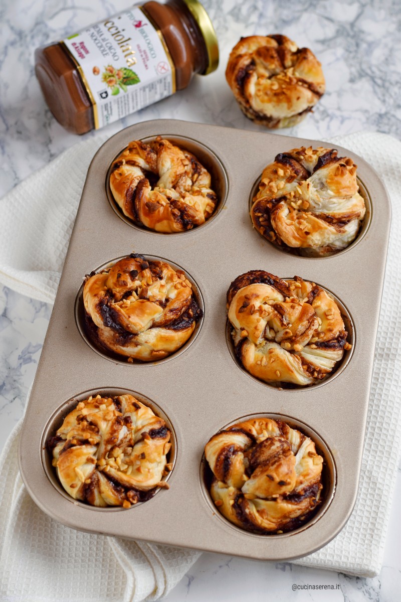 Muffin di sfoglia con nocciolata Rigoni - Cucina Serena