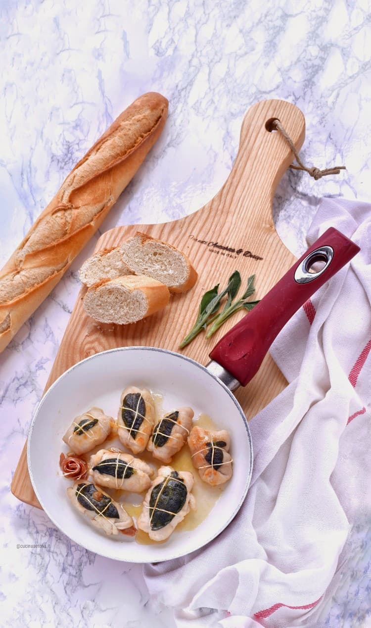 Involtini di tacchino con prosciutto e formaggio 