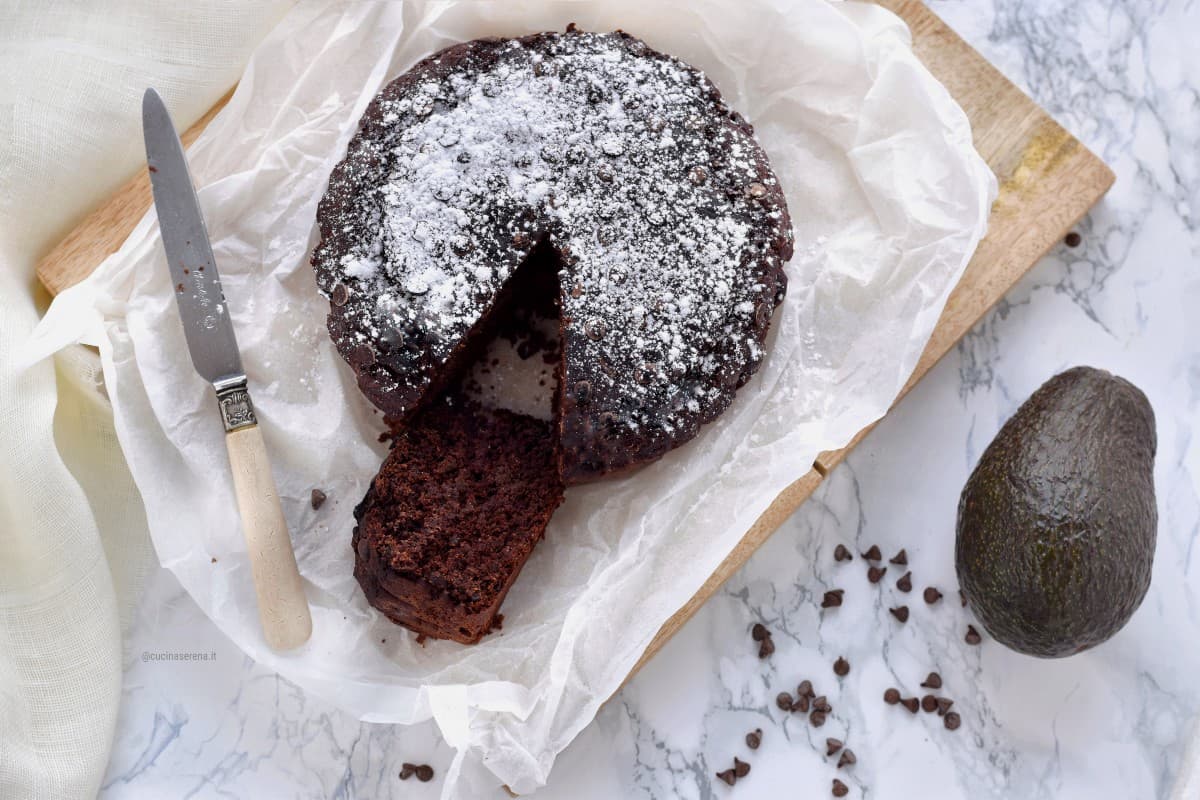 torta avocado e cacao light e vagan