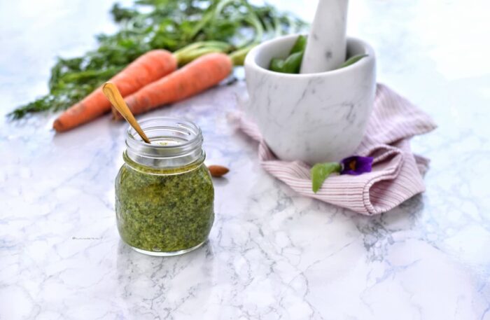 pesto di foglie di carote